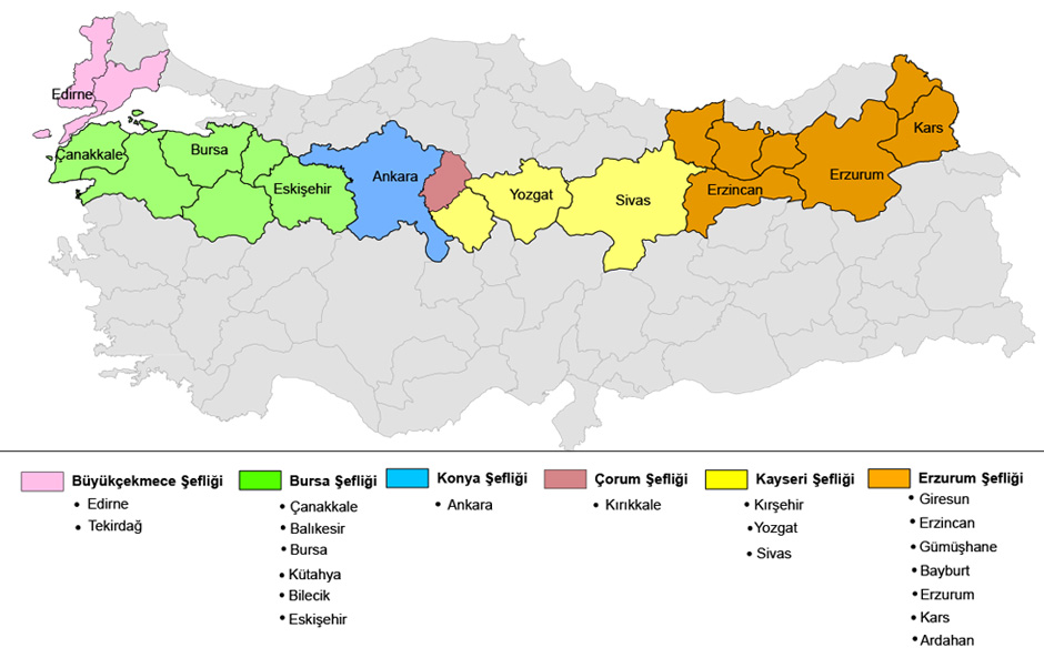 BOTAŞ Kamulaştırma Şeflik Sorumluluk Bölgeleri